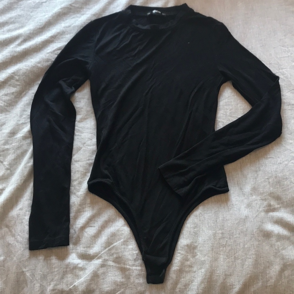 Black bodysuit with long sleeves